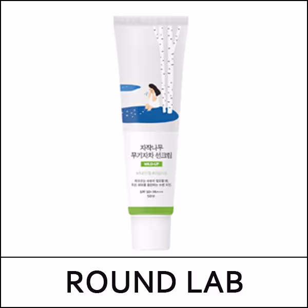 [ROUND LAB] ★ Sale 43% ★ (bo) Birch Juice Moisturizing Mild-Up Sun Cream 50ml / 무기자차  선크림 / Box 60 / (boS) 41 / 331/831(20R)565 / 25,000 won(20)